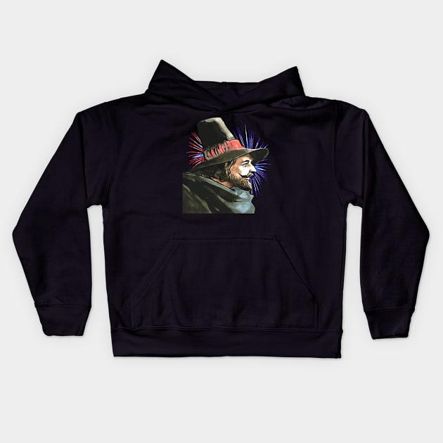 Guy Fawkes And The Fifth Of November Fireworks Kids Hoodie by taiche